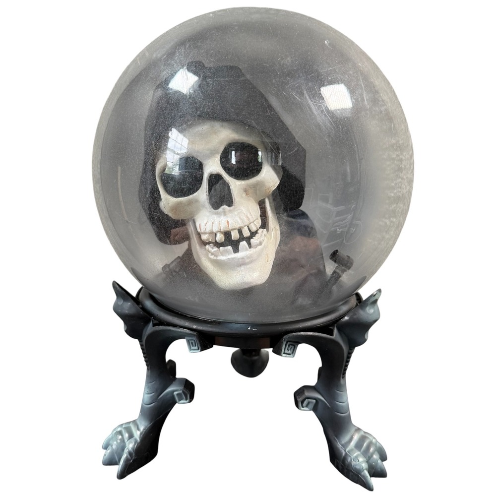 Gemmy Animated Skeleton Crystal Spirit Ball Halloween Prop Vintage Spooky Decor